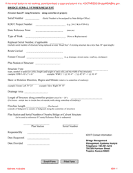 Document preview: SBO Form 1 Bridge Serial Number Request - Kansas