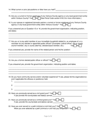 Civil Grand Jury Application/Questionnaire - County of Ventura, California, Page 3