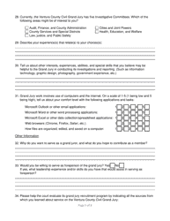 Civil Grand Jury Application/Questionnaire - County of Ventura, California, Page 5