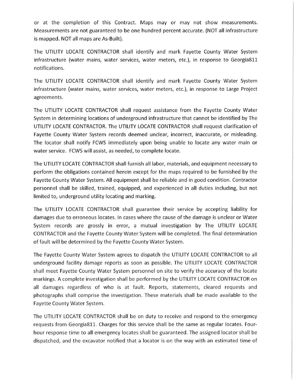 Invitation to Bid 2258-b - Utility Locating - Fayette County, Georgia (United States), Page 14