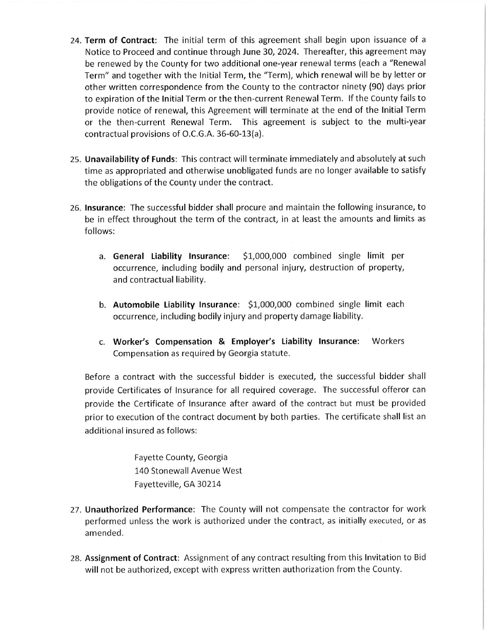 Invitation to Bid 2258-b - Utility Locating - Fayette County, Georgia (United States), Page 7