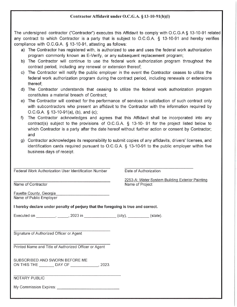 Request for Quote 2253-a - Water System Building Exterior Painting - Fayette County, Georgia (United States), Page 10