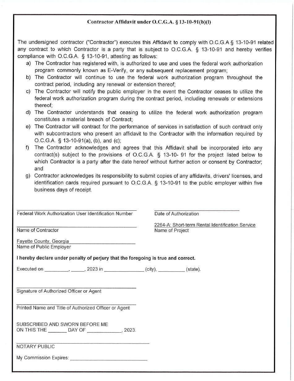 Request for Quote 2264-a - Short-Term Rental Identification Service - Fayette County, Georgia (United States), Page 9
