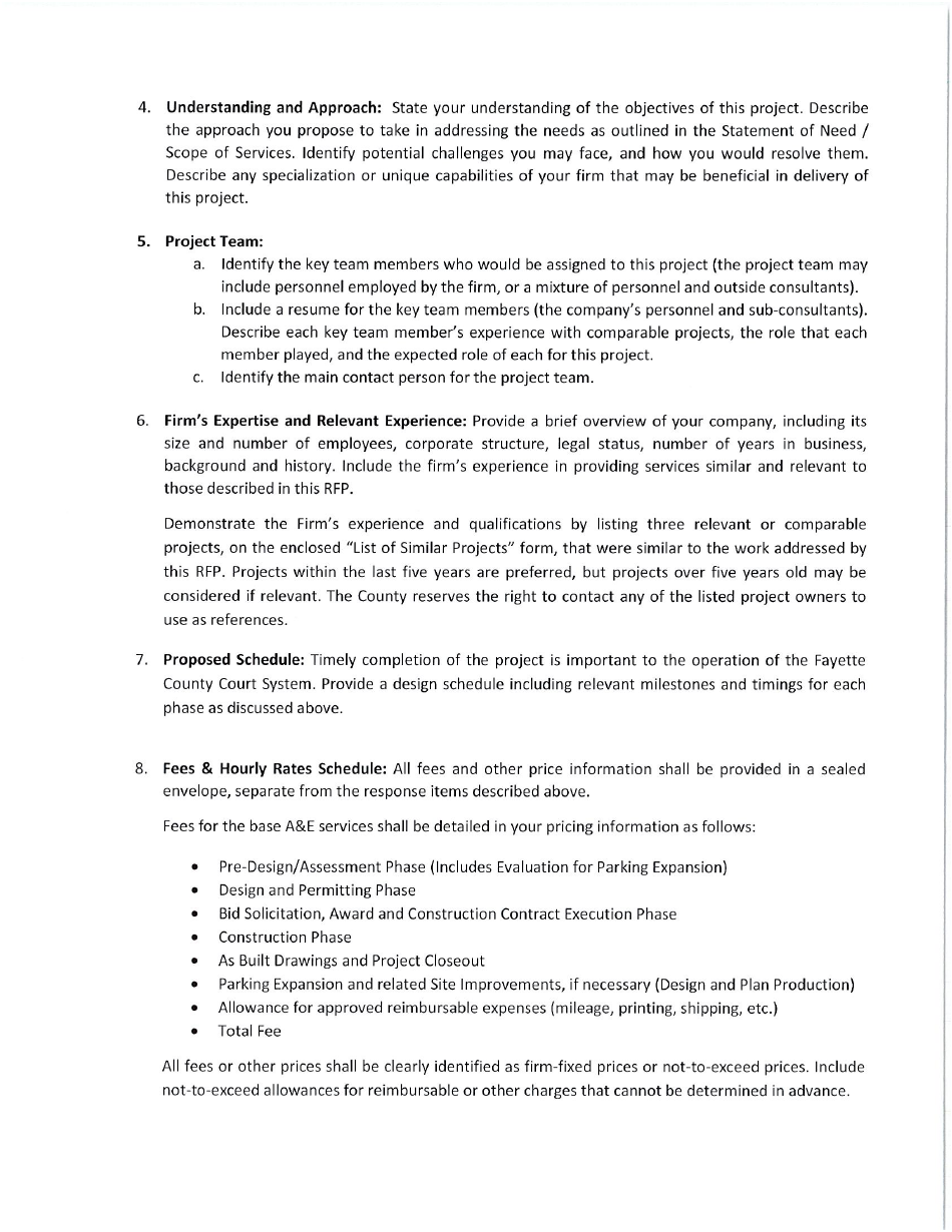 Request for Proposals 2240-p - Fayette County Justice Center Buildout - Architectural  Engineering Services - Fayette County, Georgia (United States), Page 12