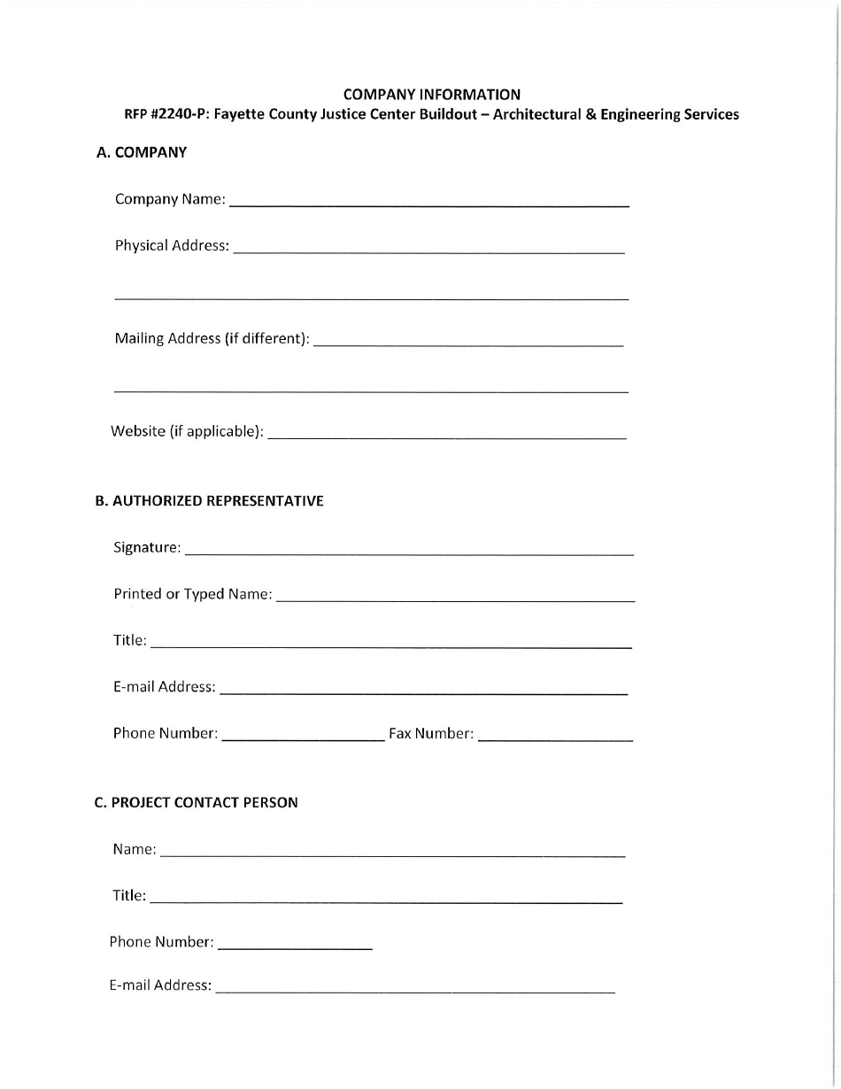 Request for Proposals 2240-p - Fayette County Justice Center Buildout - Architectural  Engineering Services - Fayette County, Georgia (United States), Page 14