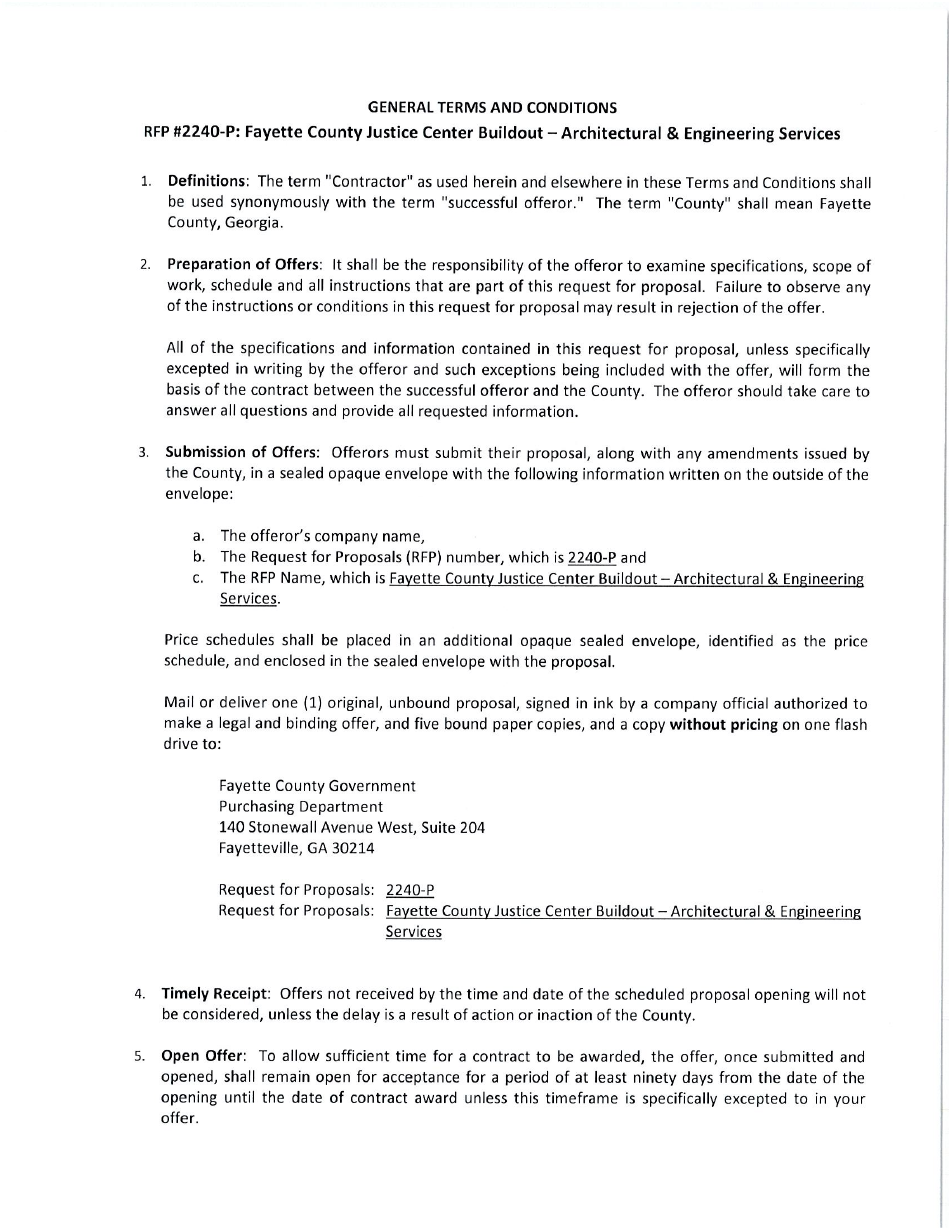 Request for Proposals 2240-p - Fayette County Justice Center Buildout - Architectural  Engineering Services - Fayette County, Georgia (United States), Page 3