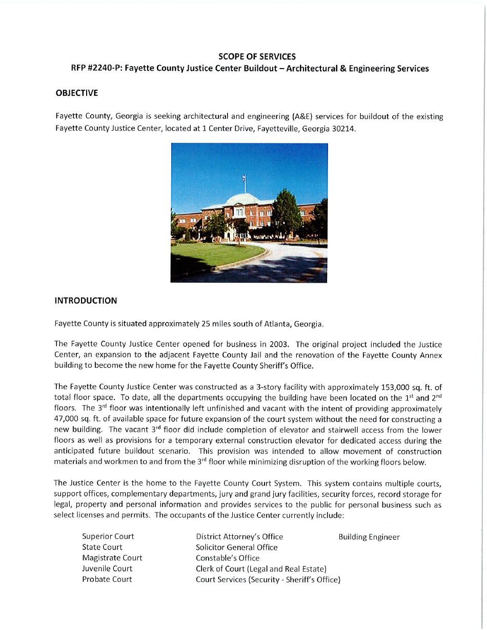 Request for Proposals 2240-p - Fayette County Justice Center Buildout - Architectural  Engineering Services - Fayette County, Georgia (United States), Page 7