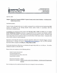 Document preview: Request for Proposals 2240-p - Fayette County Justice Center Buildout - Architectural & Engineering Services - Fayette County, Georgia (United States), 2023