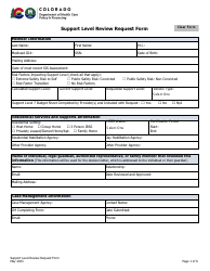 Support Level Review Request Form - Colorado
