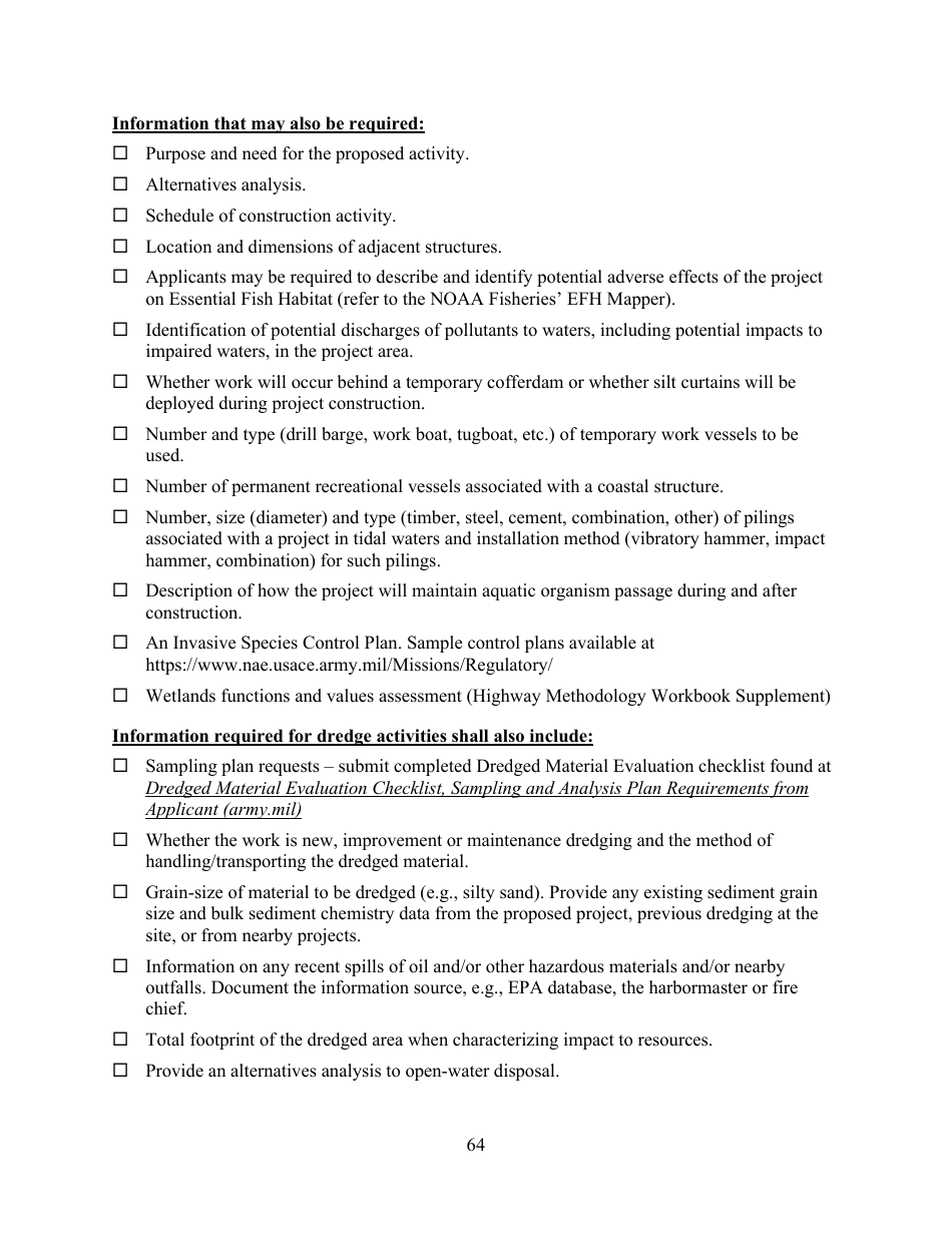 Pre-construction Notification - Ridot and Army Corps of Engineers Ri Programmatic General Permit Application Review Checklist - Rhode Island, Page 4