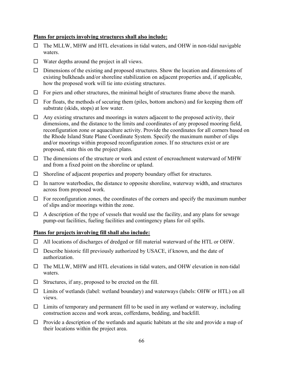Pre-construction Notification - Ridot and Army Corps of Engineers Ri Programmatic General Permit Application Review Checklist - Rhode Island, Page 6