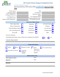 Document preview: Form TR6 Ojt Trainee Status Change & Completion Form - Rhode Island