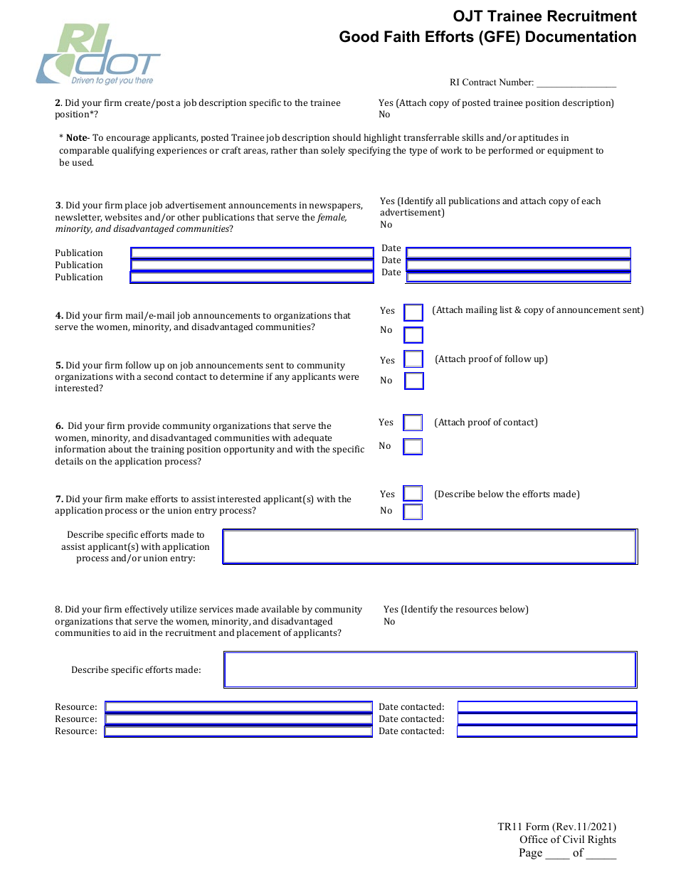 Form TR11 - Fill Out, Sign Online and Download Fillable PDF, Rhode ...