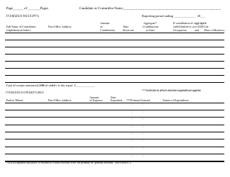 Statement of Receipts and Expenditures for Political Committees - Primary Election - New Hampshire, Page 2