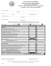 Statement of Receipts and Expenditures for Political Committees - General Election - New Hampshire