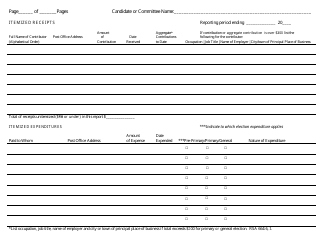 Statement of Receipts and Expenditures for Candidates - General Election - New Hampshire, Page 2