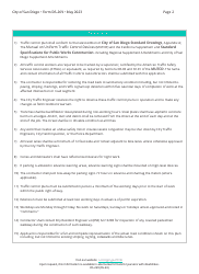 Form DS-269 Traffic Control Plan/Permit - City of San Diego, California, Page 2