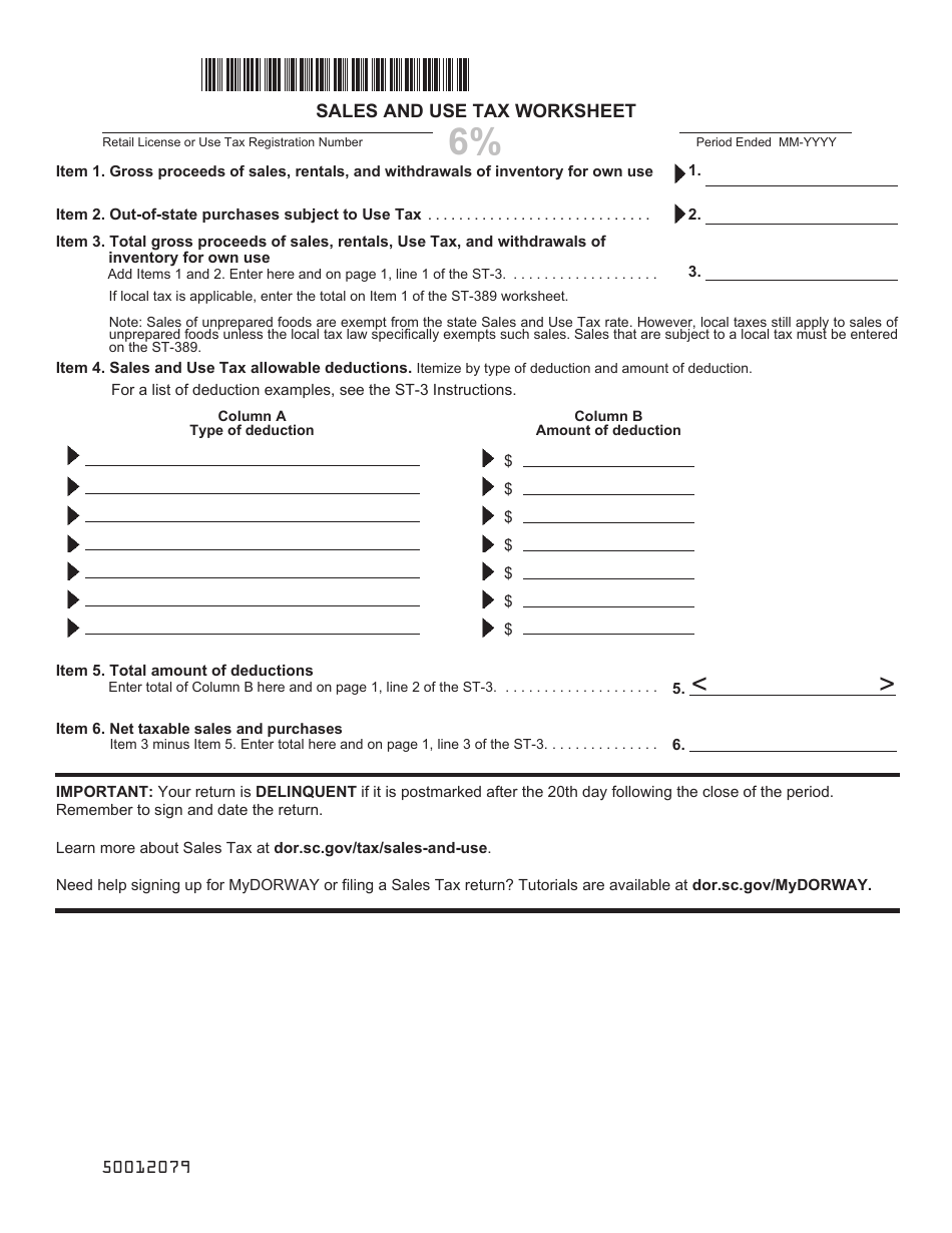 Form ST3 Download Printable PDF or Fill Online State Sales and Use Tax