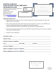 Form 192 Offsite Storage - Farm Winery/Craft Brewery/Microdistillery - Nebraska