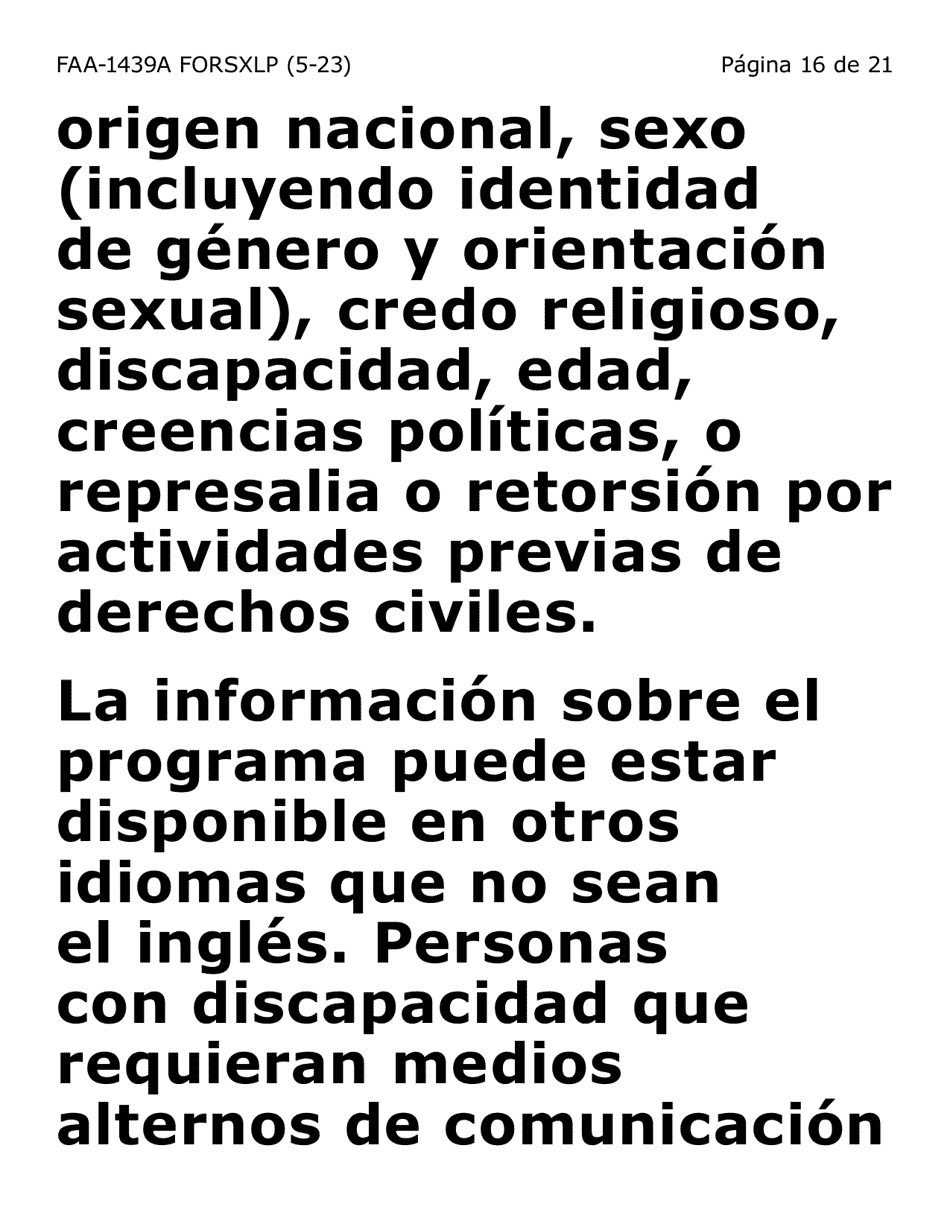 Formulario FAA-1439A-SXLP Declaracion De Sueldo De Empleo Por Cuenta Propia - Extra Letra Grande) - Arizona (Spanish), Page 16