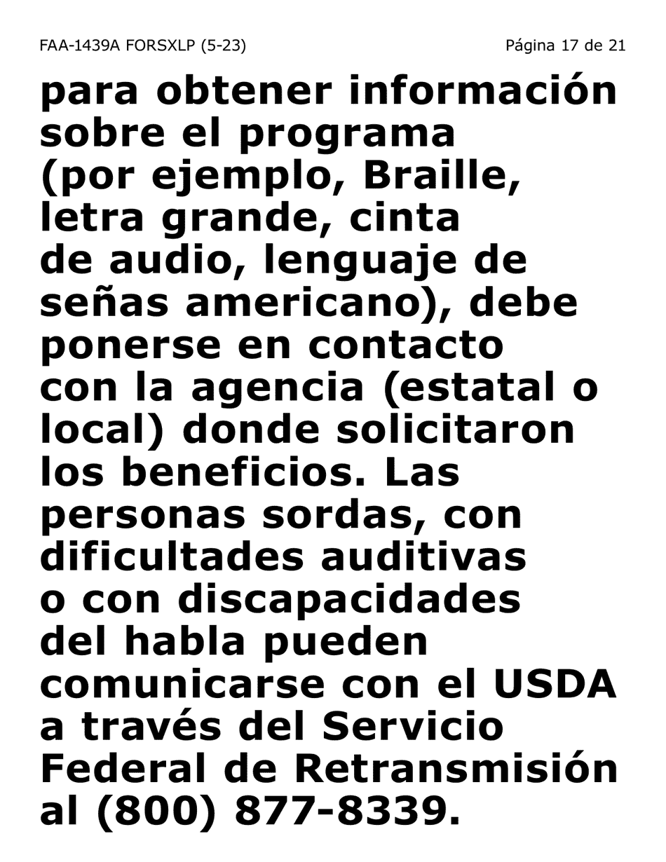 Formulario FAA-1439A-SXLP Declaracion De Sueldo De Empleo Por Cuenta Propia - Extra Letra Grande) - Arizona (Spanish), Page 17
