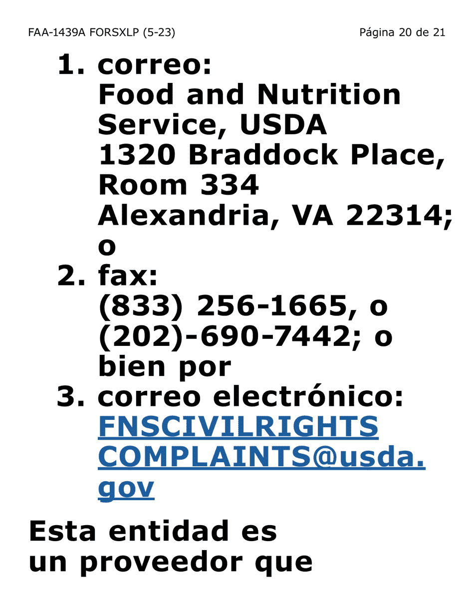 Formulario FAA-1439A-SXLP Declaracion De Sueldo De Empleo Por Cuenta Propia - Extra Letra Grande) - Arizona (Spanish), Page 20