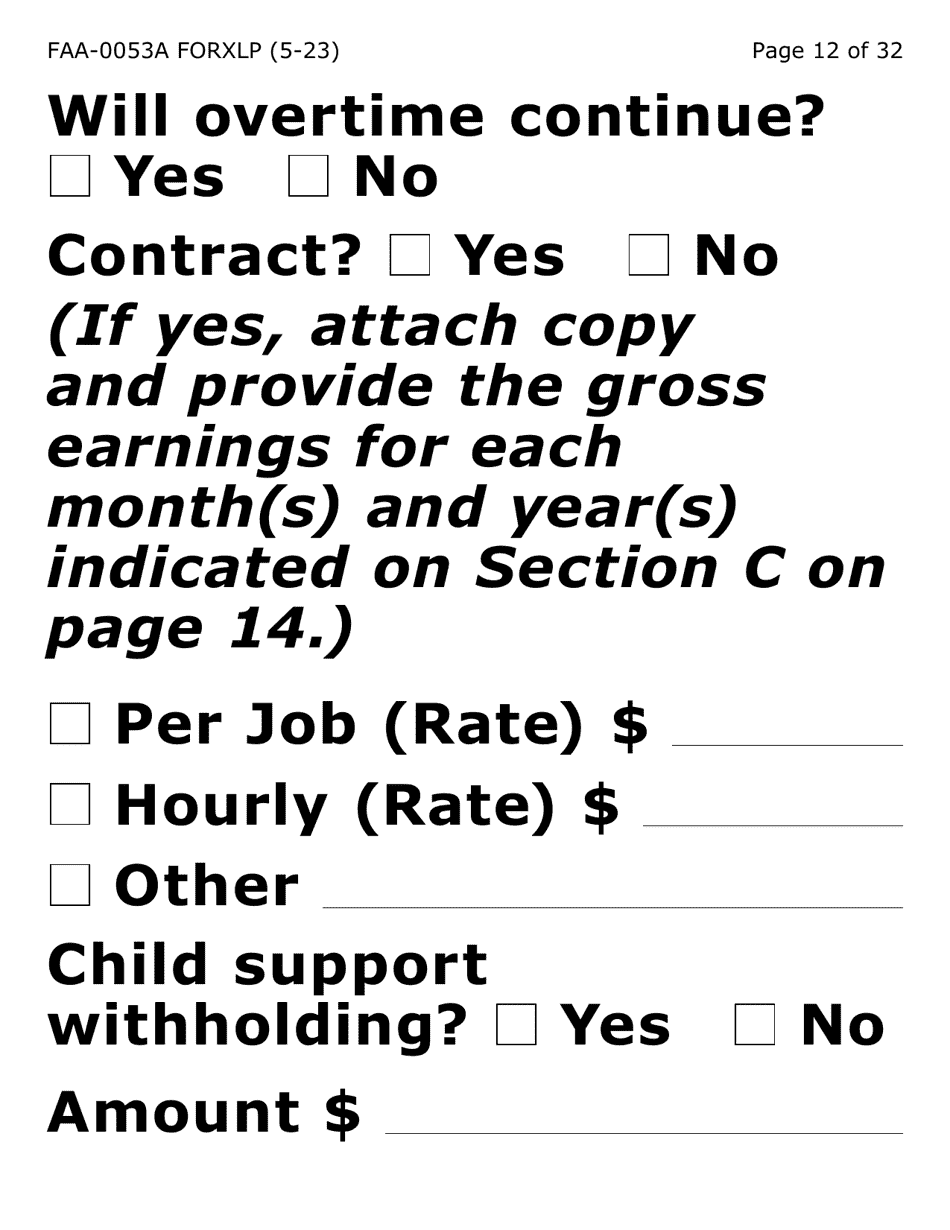 Form FAA-0053A-XLP Verification of New / Current Employment (Extra Large Print) - Arizona, Page 12