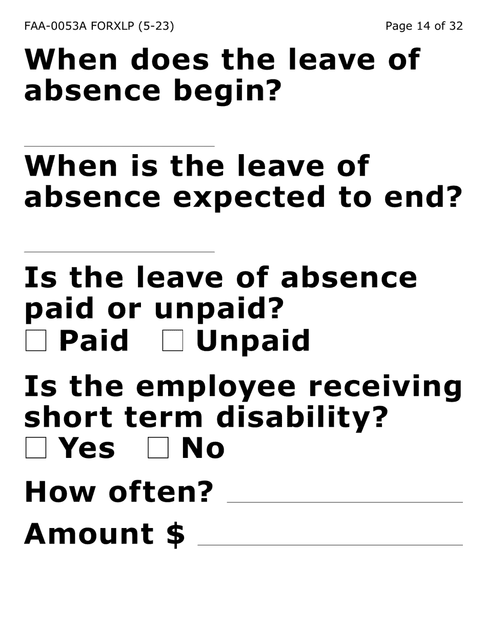 Form FAA-0053A-XLP Verification of New / Current Employment (Extra Large Print) - Arizona, Page 14
