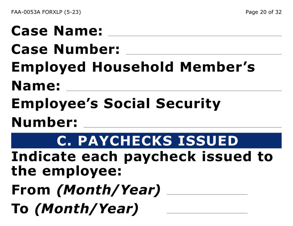 Form FAA-0053A-XLP Verification of New / Current Employment (Extra Large Print) - Arizona, Page 20