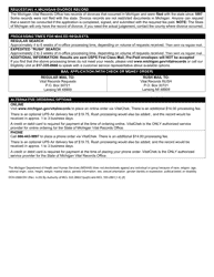 Form DCH-0569-DIV Application for a Certified Copy - Michigan Divorce Record - Michigan, Page 2