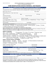 Document preview: Form DDD-0211A Home Modifications Service Referral and Request - Arizona