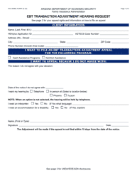 Document preview: Form FAA-0098C Ebt Transaction Adjustment Hearing Request - Arizona