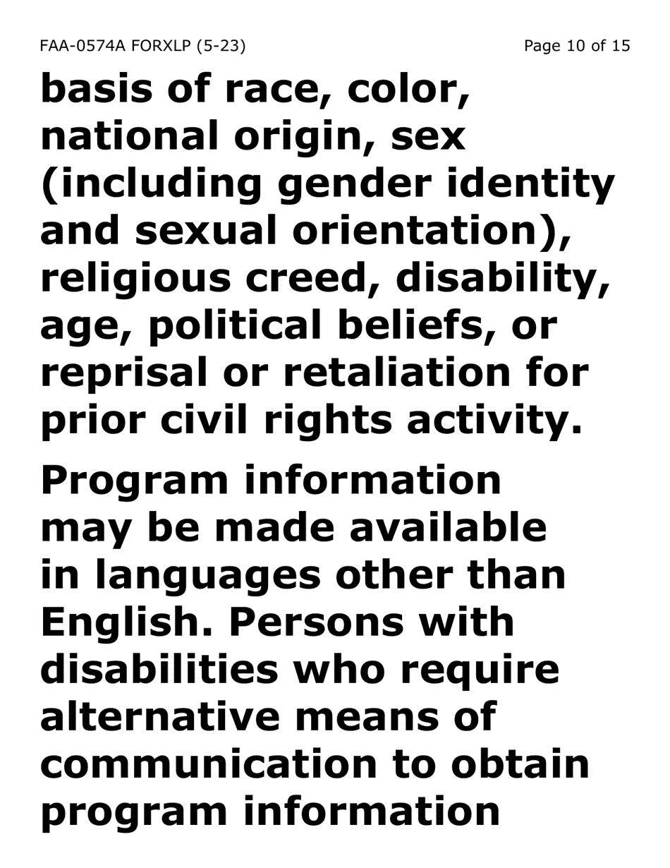 Form FAA-0574A-XLP Withdrawal or Stop Benefits / Appeal Request - Extra Large Print - Arizona, Page 10
