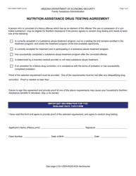 Document preview: Form FAA-1565A Nutrition Assistance Drug Testing Agreement - Arizona
