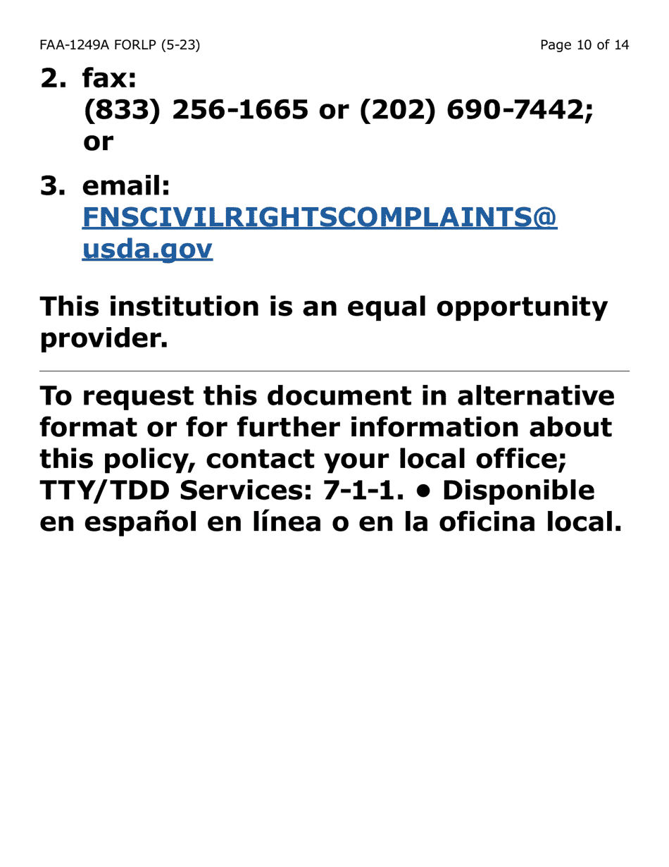 Form FAA-1249A-LP Verification of Disability (Large Print) - Arizona, Page 10