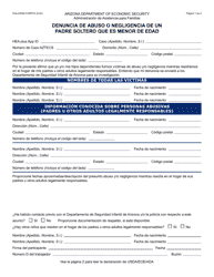 Document preview: Formulario FAA-0259A-S Denuncia De Abuso O Negligencia De Un Padre Soltero Que Es Menor De Edad - Arizona (Spanish)