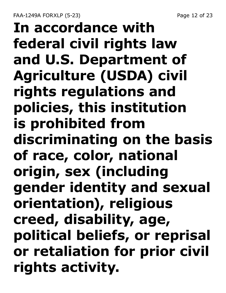Form FAA-1249A-XLP Verification of Disability (Extra Large Print) - Arizona (English / Spanish), Page 12