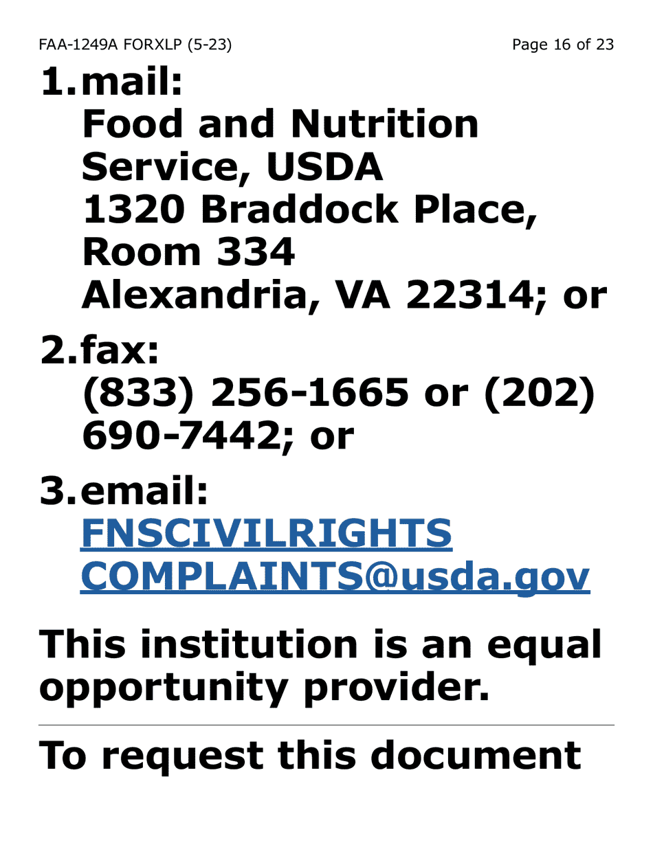 Form FAA-1249A-XLP Verification of Disability (Extra Large Print) - Arizona (English / Spanish), Page 16