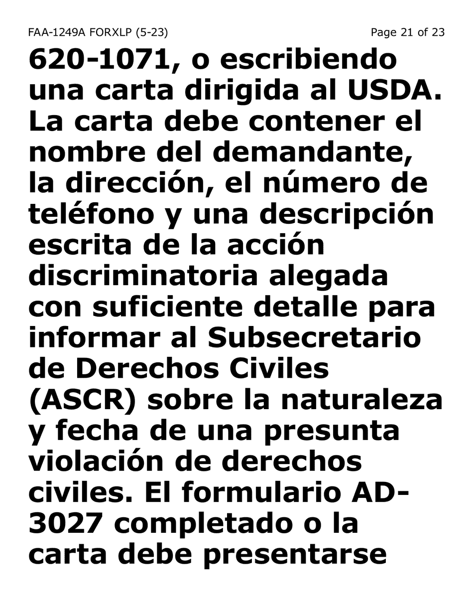 Form FAA-1249A-XLP Verification of Disability (Extra Large Print) - Arizona (English / Spanish), Page 21