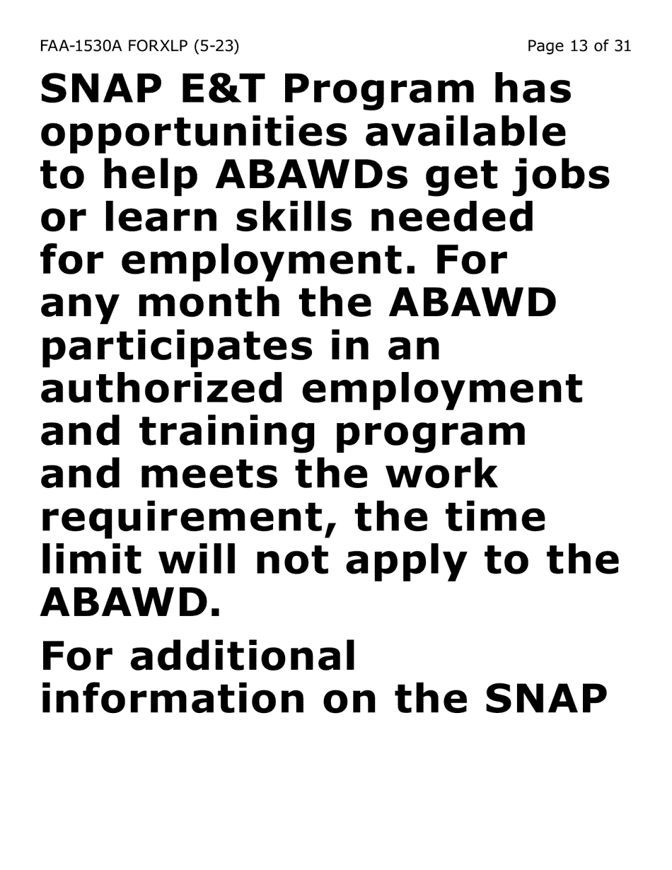 Form FAA-1530A-XLP Abawd Participation and Referral (Extra Large Print) - Arizona, Page 13