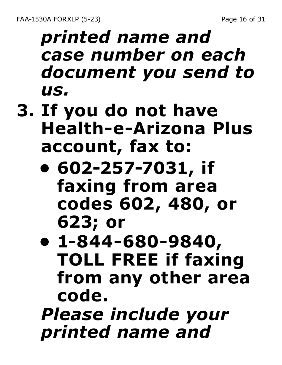 Form FAA-1530A-XLP Abawd Participation and Referral (Extra Large Print) - Arizona, Page 16