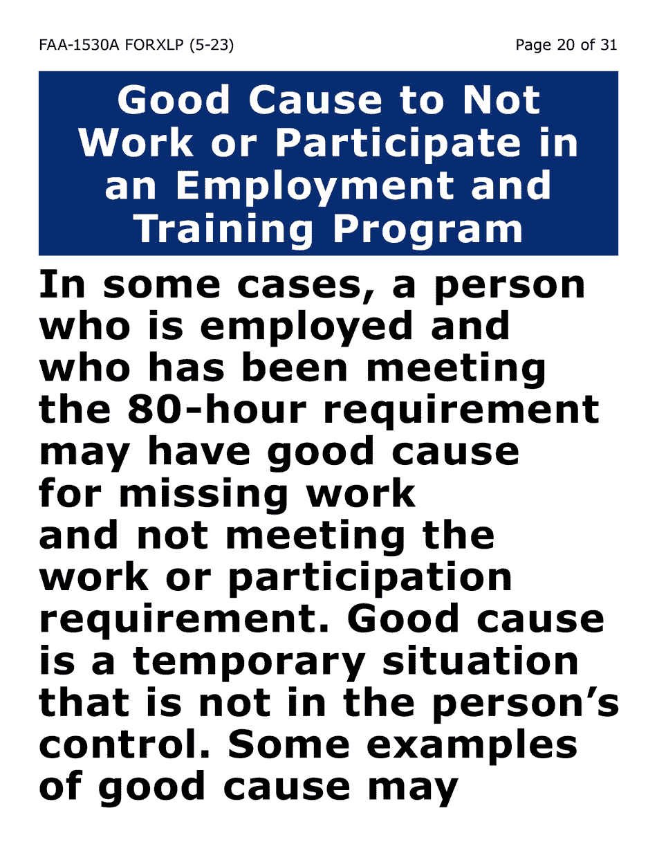 Form FAA-1530A-XLP Abawd Participation and Referral (Extra Large Print) - Arizona, Page 20