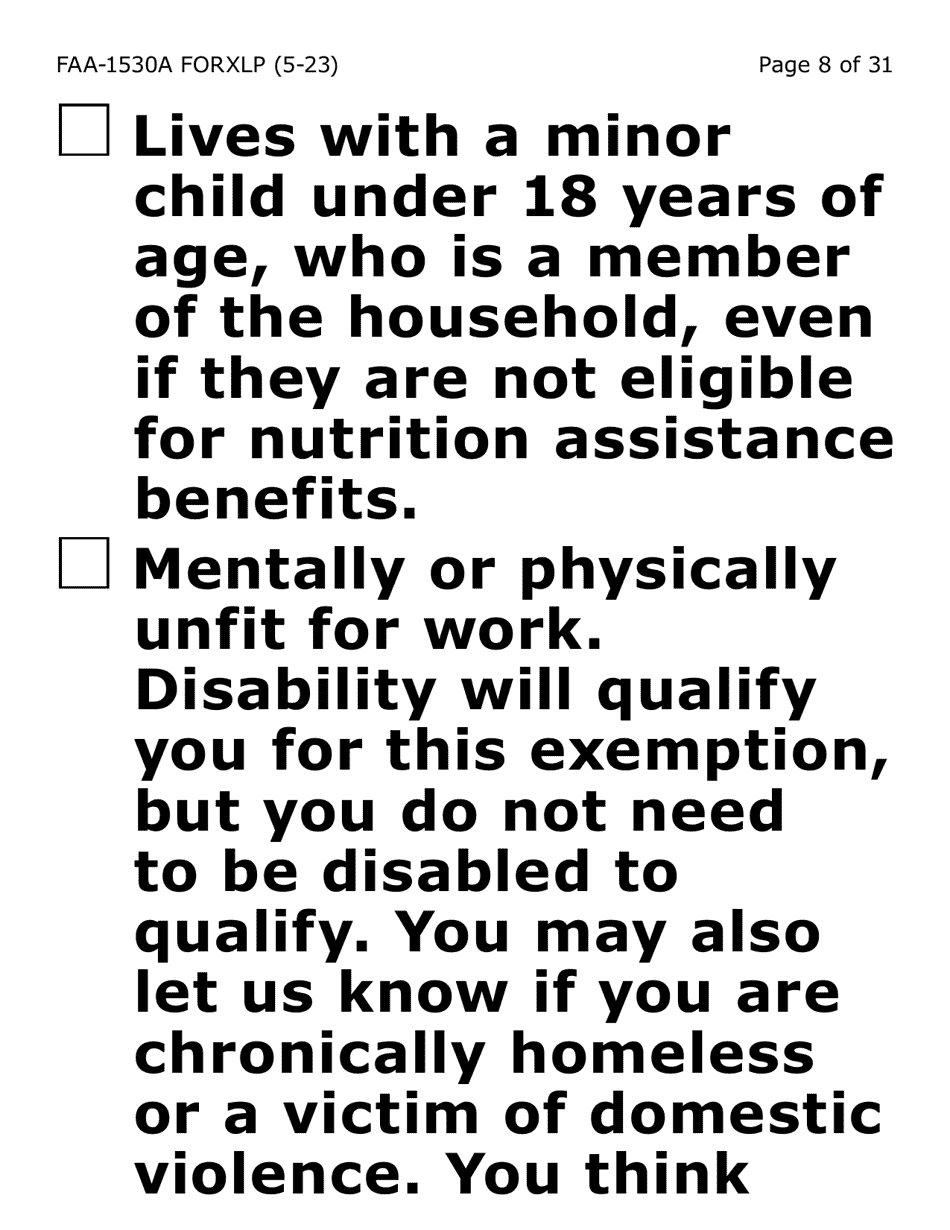 Form FAA-1530A-XLP Abawd Participation and Referral (Extra Large Print) - Arizona, Page 8