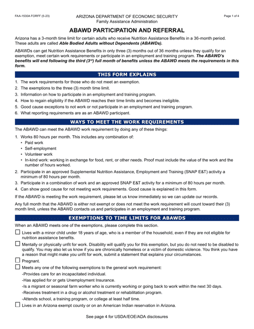 Form FAA-1530A  Printable Pdf