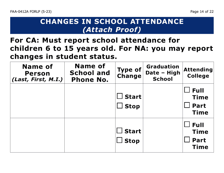 Form FAA-0412A-LP change Report (Large Print) - Arizona, Page 14