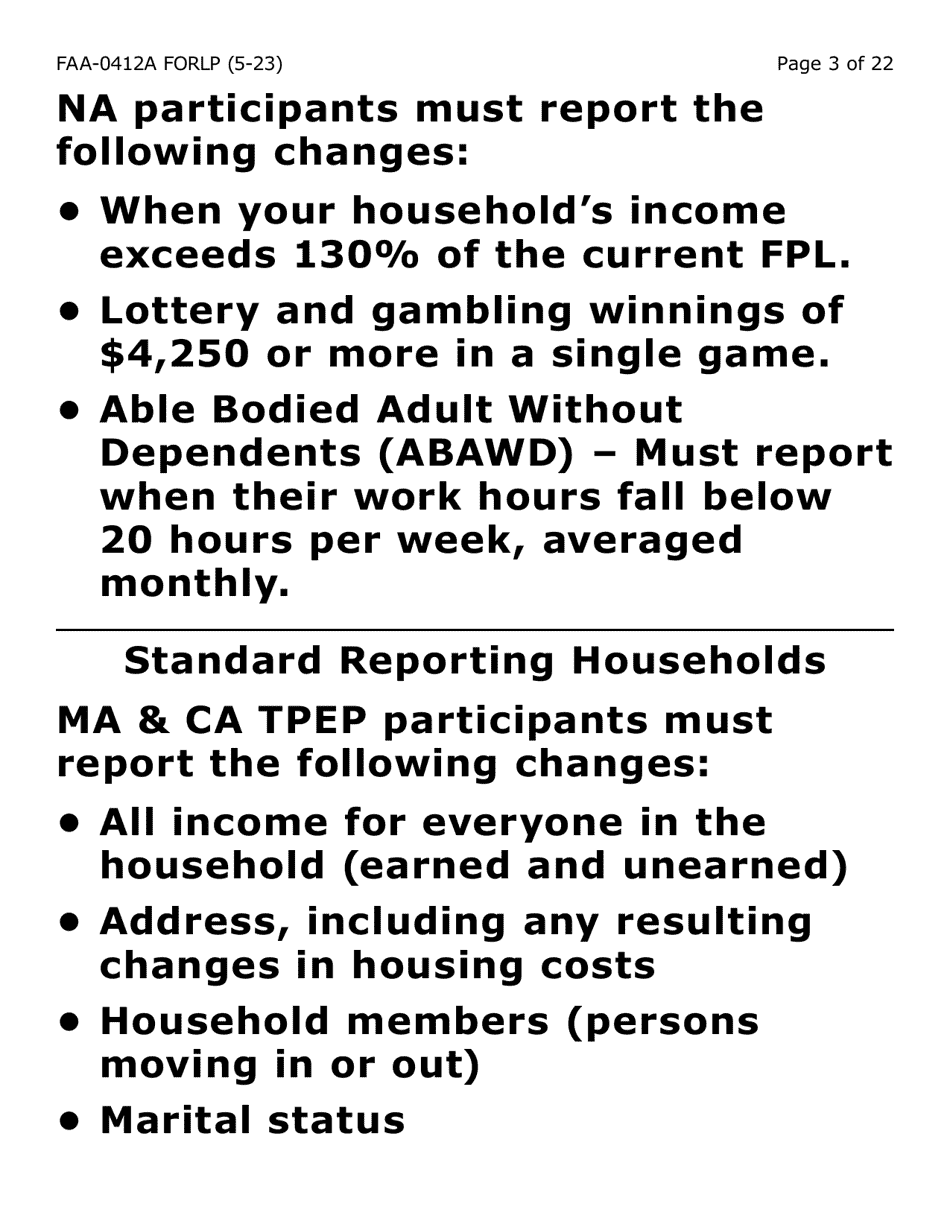 Form FAA-0412A-LP change Report (Large Print) - Arizona, Page 3