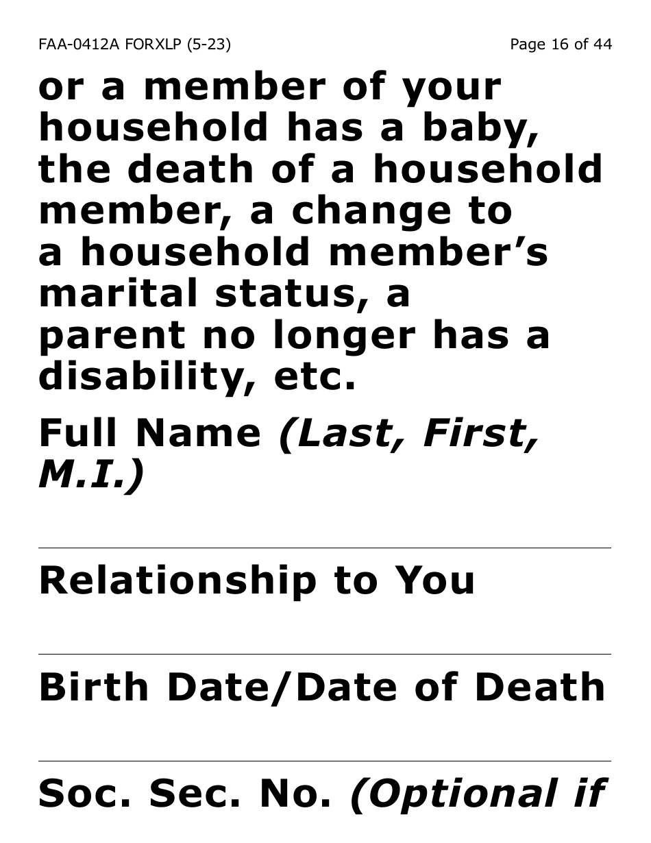 Form FAA-0412A-XLP Change Report (Extra Large Print) - Arizona, Page 16