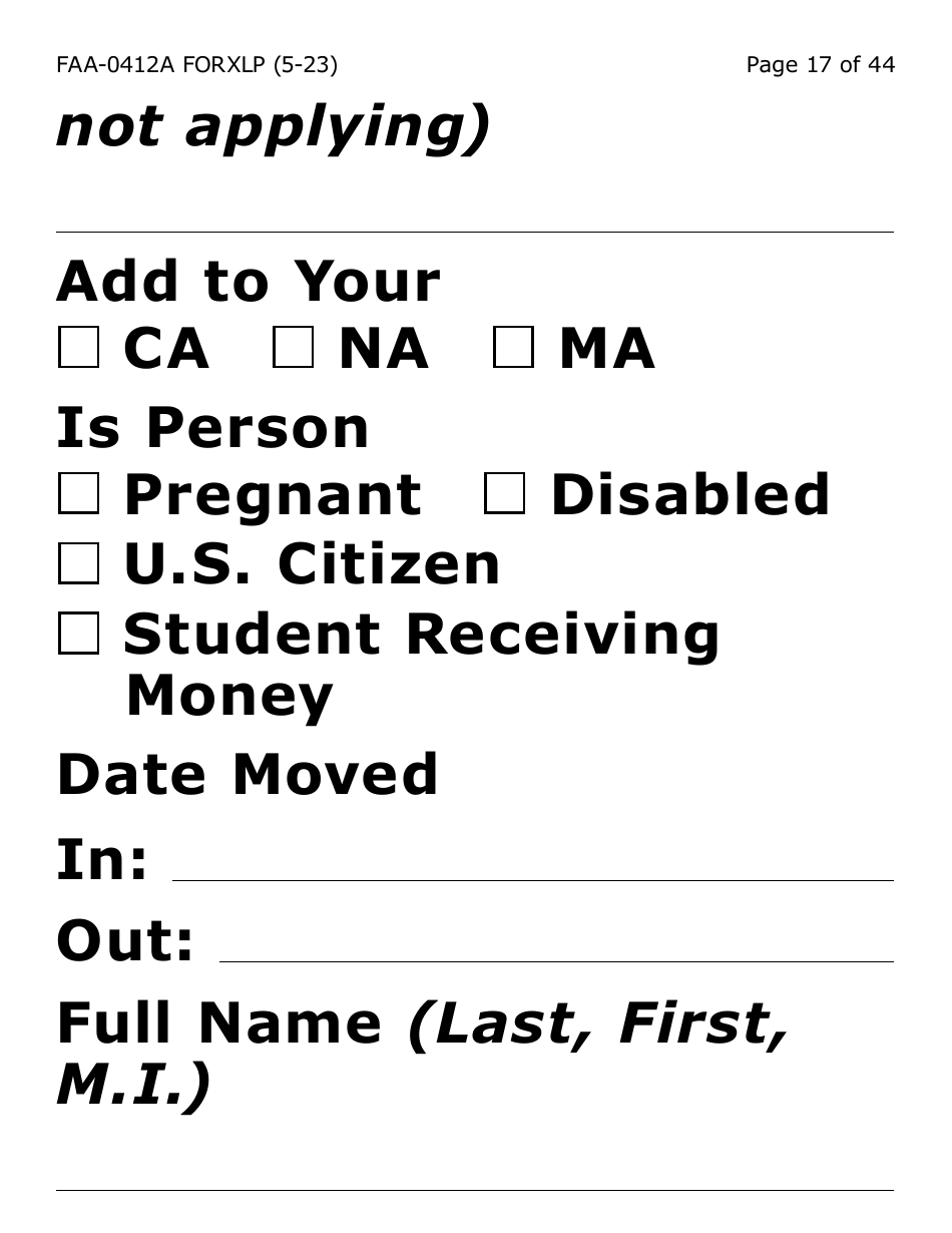 Form FAA-0412A-XLP Change Report (Extra Large Print) - Arizona, Page 17