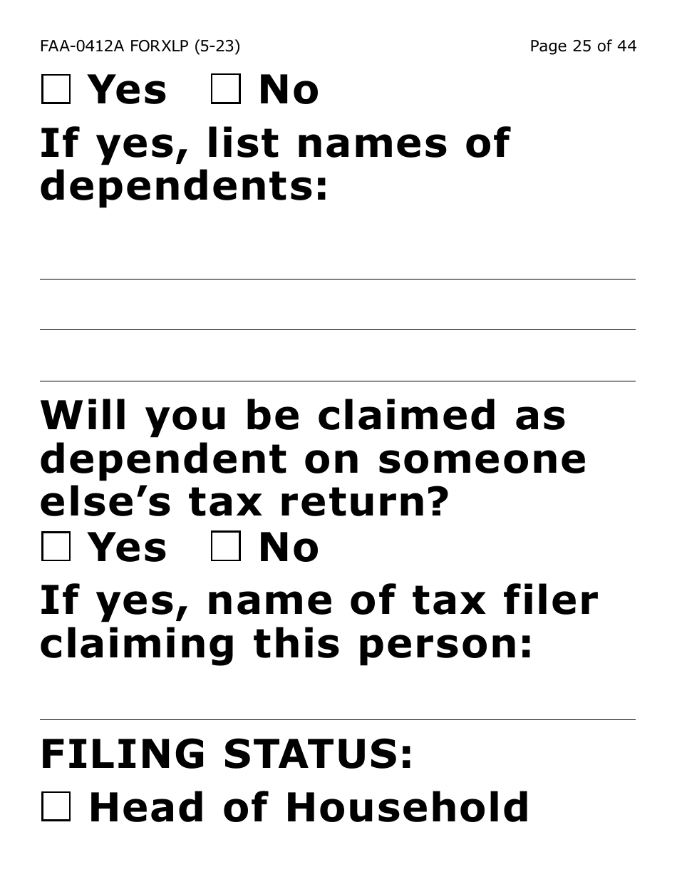 Form FAA-0412A-XLP Change Report (Extra Large Print) - Arizona, Page 25