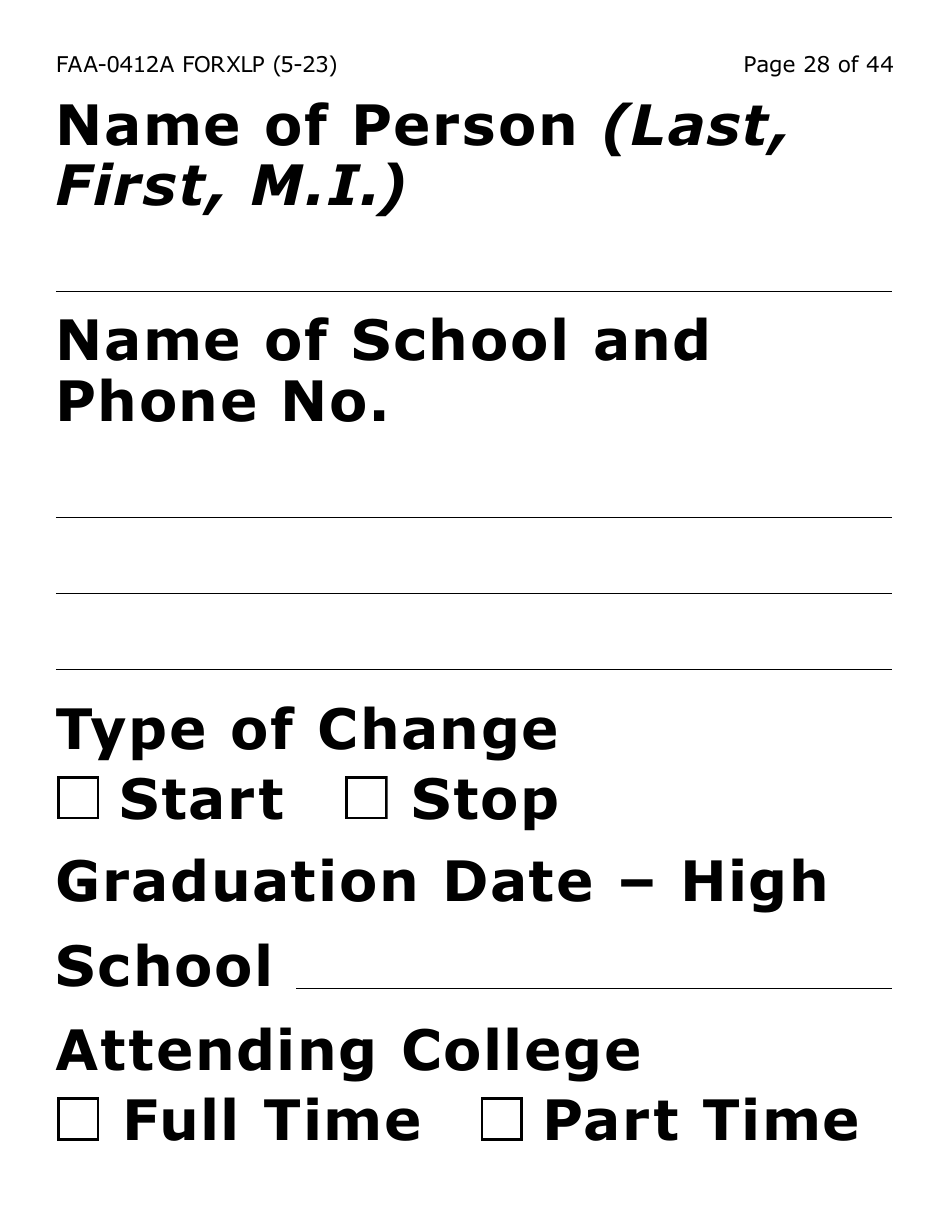 Form FAA-0412A-XLP Change Report (Extra Large Print) - Arizona, Page 28